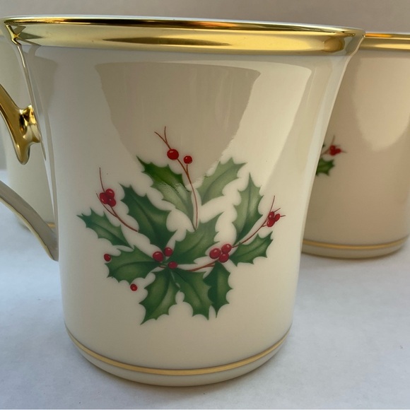 Lenox Holiday Dimensions Fine Porcelain Tea Coffee Cups 2 Dishwasher Safe USA - Picture 9 of 9